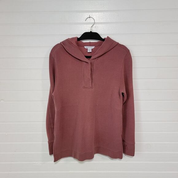 Athleta Size XXS Coaster Luxe Waffle Hoodie Sweatshirt in Tawny Rose Oversized - Picture 3 of 11